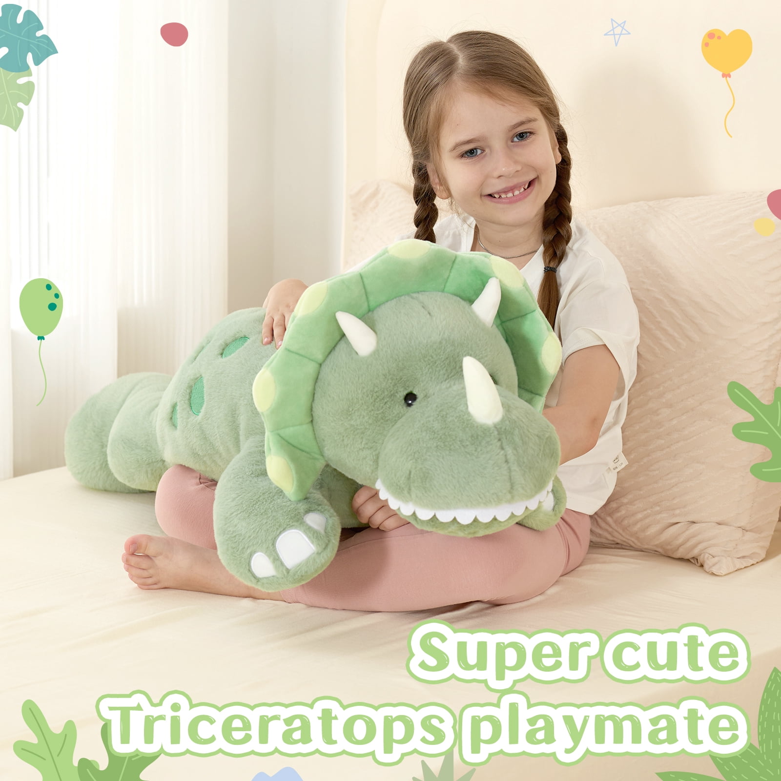 MaoGoLan 31'' Luminous Dinosaur Stuffed Animal Gaint Weighted Dinosaur Body Pillow Glow In The Dark Plush Toy