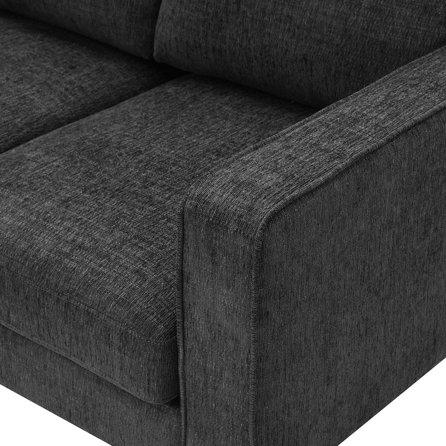 Kadyn Modern 3-Piece Sofa Sets, Upholstered 3-Seat Sofa with Sturdy Metal Legs, Loveseat and Single Chair for Living Room Furniture Set, Dark Grey