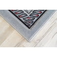 thumbnail image 3 of Glamour Hand Carved Thick Plush Pile Boho Traditional Oriental Floral Area Rug Carpet For Living Room Bedroom (Grey Red, 2' 6" x 3' 9" Doormat), 3 of 11