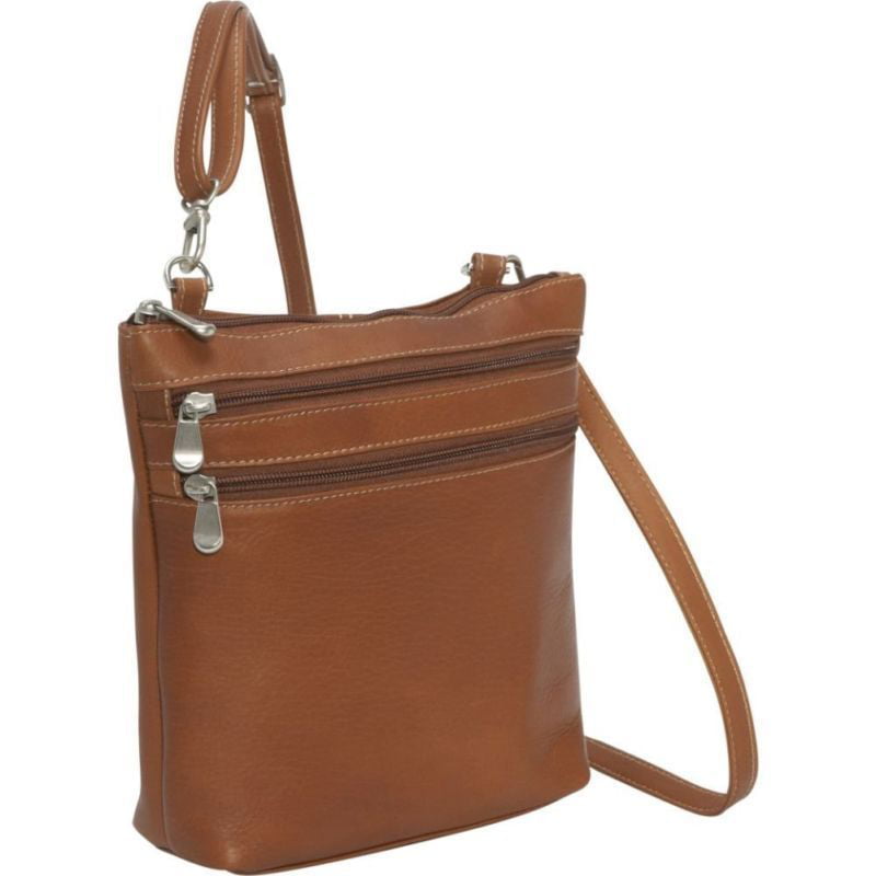 Le Donne Leather 3 Zip Crossbody Shoulder Bag LD-9100 - Walmart.com
