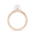 thumbnail image 2 of ANGARA Japanese Akoya Cultured Pearl and Diamond Infinity Ring in 14K Rose Gold for Women | June Birthstone, Birthday, Anniversary, Jewelry Gift for Women | Pearl Ring, 2 of 8