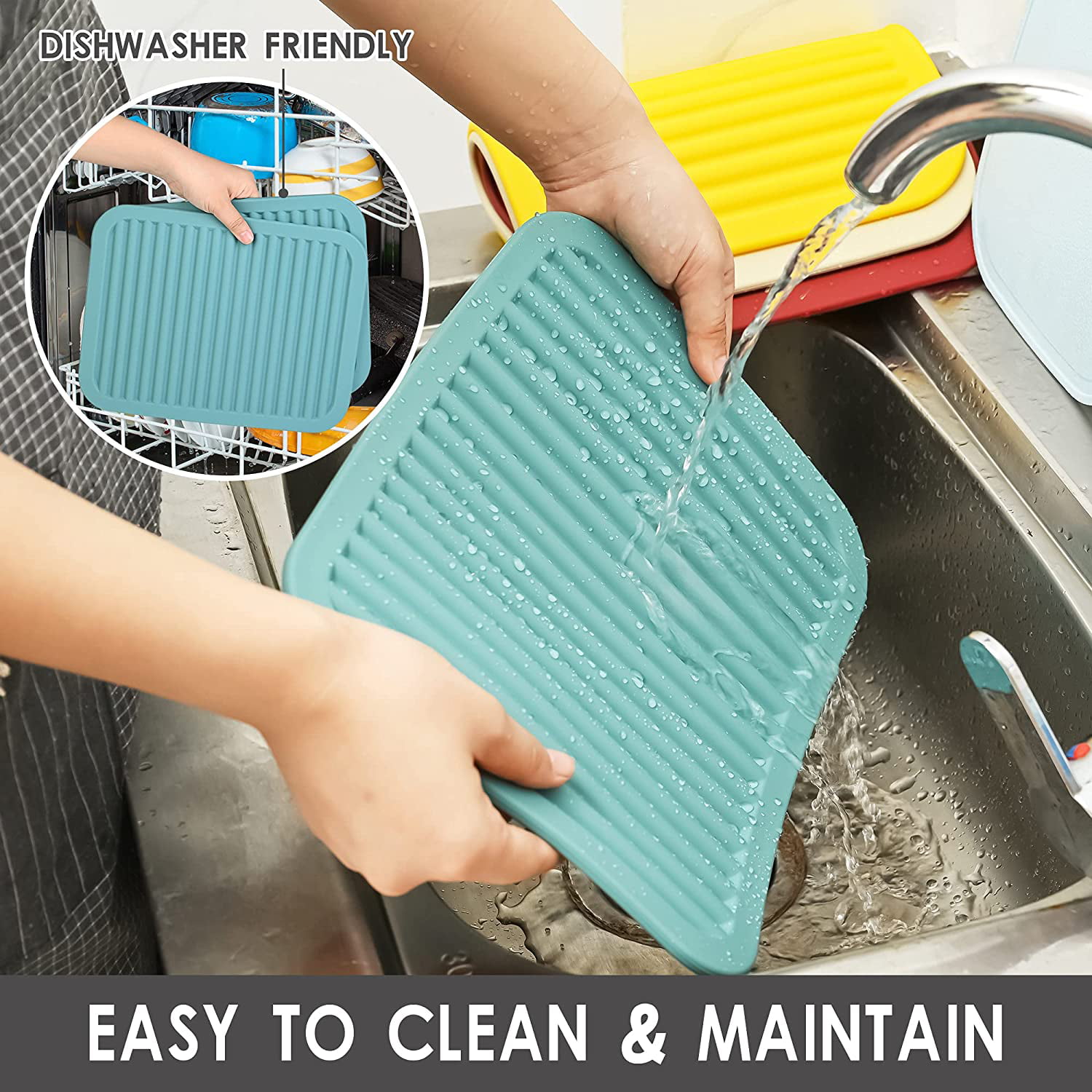 Silicone Hot Mats Set, Silicone Hot Pads, Silicone Pot Mat for