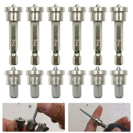 

Ruibeauty 12Pcs Set Magnetic Positioning Screwdriver Bits Head Woodworking Screw Hex Shank