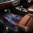 thumbnail image 6 of Yiaed Neon Night Cityscape Print Carpet Floor Mats for Cars, Auto Accessories Front & Rear Car Floor Mats Car Floor Foot Mat Sets of 4 Pieces, 6 of 7