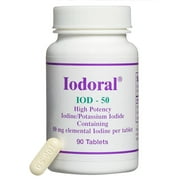 optimox - iodoral iod-50, high potency thyroid support with iodine, iodide, and potassium, 90 tablets