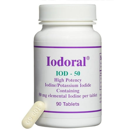 optimox - iodoral iod-50, high potency thyroid support with iodine, iodide, and potassium, 90 tablets