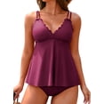 thumbnail image 1 of Charmo Retro Tankini Swimsuit for Womens Double Straps Swimwear Two Piece Bath Suit, 1 of 7