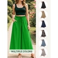 thumbnail image 5 of Airmenty Women Casual Wide Leg Pants High Waist Pants Long Palazzo Pants Lounge Beach Trousers with Pocket Green 1-Pack, 5 of 6