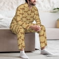 thumbnail image 7 of Fotbe Dachshund Dog Puppy Pattern Long Sleeve Pajama Set for Men,Sleepwear Set,2-piece Loungewear Set,Soft PJs Comfy Nightwear with Pockets-Large, 7 of 7