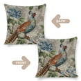 thumbnail image 3 of Zippered Pillow Cover Vintage Bird Flower Pillow Protector Chinoiserie Pheasant Bird Decor Pillows for Couch Sofa Bed 18"x18", 3 of 7