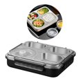 thumbnail image 2 of Practical Lunch Box Leakproof Food Box Student Meal Box Food Storage Box 316stainless Steel Texture For Various Setting Khaki, 2 of 5