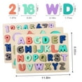 thumbnail image 3 of Kesletney Wooden Puzzles for Toddlers, Alphabet Number Shape Puzzles Learning Toys for Boys Girls Ages 3-6 Years, 3 of 7