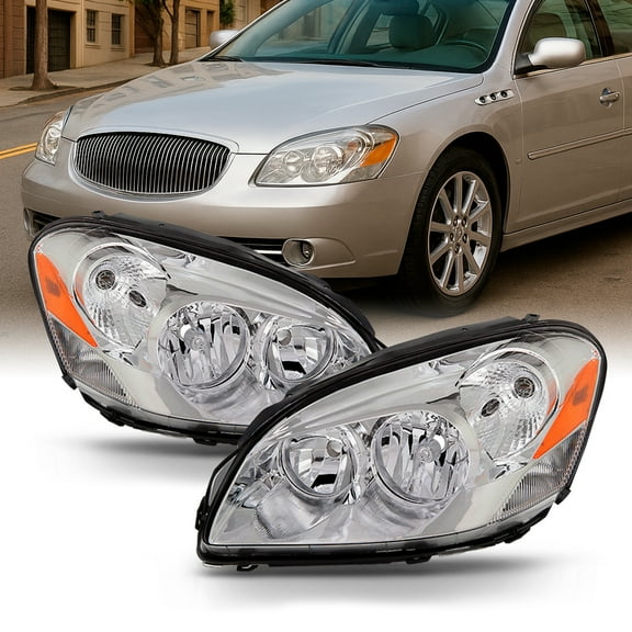 AKKON - For 2006 2007 2008 2009 2010 2011 Buick Lucerne Super | CXS | CXL Headlights Left & Right Side Headlamps