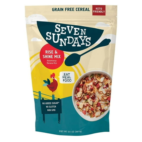 Seven Sundays Rise & Shine Keto Granola – Nut & Seed Blend with Fruit, 20 oz