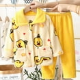 thumbnail image 1 of Pijamas de franela para niñas, forro polar grueso de invierno, ropa de casa de vellón coral para niñas, traje de otoño e invierno para niños, 1 of 6