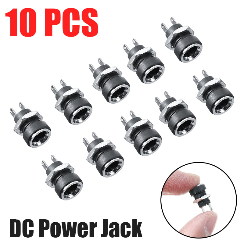 10x 5.5mm x 2.1mm Male DC Power Plug Connector Screw Lock Female Panel Socket ZP 