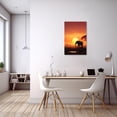 thumbnail image 3 of ZHONGYUTONG Forest Elephant Canvas Wall Art African Wild Animal Painting Prints Natural Sunset Landscape Pictures Office Wall Decor Framed (24.00" x 36.00"), 3 of 6