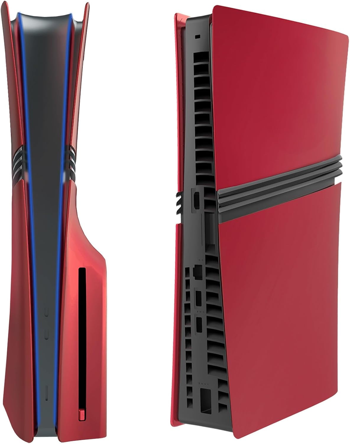 Pro Disc Edition Cover Plates for PS5 Pro Console, Shell Panels Compatible with PlayStation 5 Pro Accessories Protective Replacement Faceplate (Red)