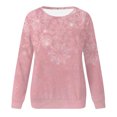 thumbnail image 4 of jsaierl Sweatshirt for Women Round Neck Snowflake Graphic Top Long Sleeve Cozy Shirt Holiday Pullover Sweatshirt, 4 of 5