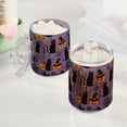 thumbnail image 2 of Yayeee 4 Pack Qtip Holder Bathroom Cotton Swab Canister with Lid Clear Dispenser Set, Purple Halloween Black Cat, 2 of 6