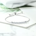 thumbnail image 3 of Gem Stone King 0.99 Ct Round White Zirconia 925 Sterling Silver Adjustable Tennis Bracelet for Women up to 9 inch, 3 of 4
