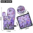 thumbnail image 6 of Purple Lavender Butterfly Scene Kitchen Oven Mitt and Pot Holder Sets 2 Pcs for Baking, Cooking and Grilling, Heat Resistant Up To 392 °F, 6 of 7
