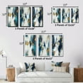 thumbnail image 4 of Designart "Cerulean Reverie Abstract Fusion in Blue and Gold I" Abstract Painting Wall Art Set Of 3 - Modern Gold Canvas Set For Living Room Decor, 4 of 6