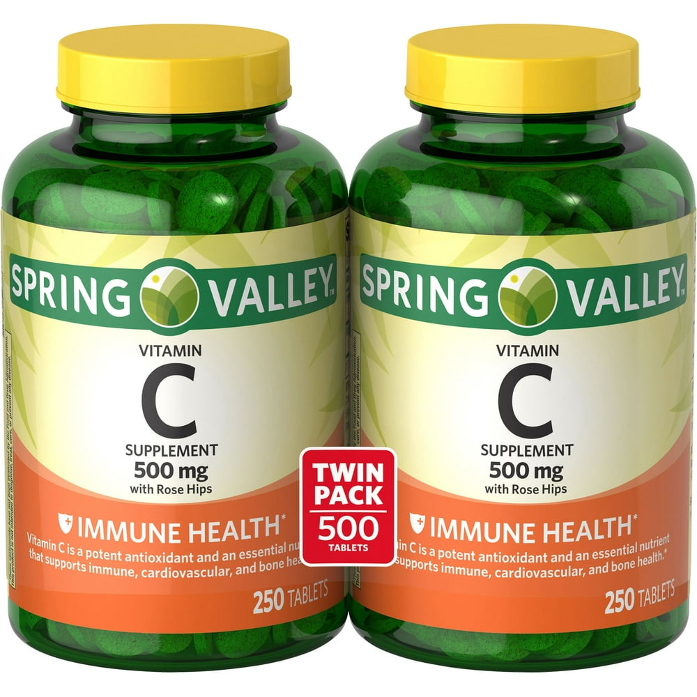 Spring Valley Vitamin C Tablets, 500mg, 250Ct, 2Pk