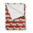 thumbnail image 2 of USA Soft Flannel Fleece Blanket, Nostalgic Independence Day Poster Pattern with Large Stars Western Graphic, Cozy Plush for Indoor and Outdoor Use, 70" x 90", Eggshell Red Navy Blue, by Ambesonne, 2 of 5
