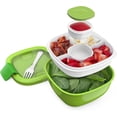 thumbnail image 1 of baomifa-Salad - Stackable Lunch Container with Large 54-oz Salad Bowl, 4-Compartment Bento-Style Tray for Toppings, 3-oz Sauce Container for Dressings, Built-in Reusable Fork & BPA-Free (Green), 1 of 4
