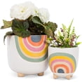 thumbnail image 4 of Abbott Collection 27-VIBE-735-LG Large Rainbow Planter with Legs, White/Multi, 4 of 5
