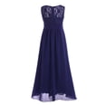 thumbnail image 2 of iEFiEL Girls Chiffon Lace Flower Girl Dress Wedding Bridesmaid Gown Navy Blue 4, 2 of 7