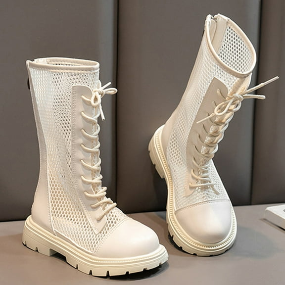 Piuwrlz Children's Boots Girls Winter Shoes Beige Size 27