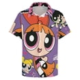 thumbnail image 5 of The Powerpuff Girls Casual Short Sleeve Shirt Lapel Collar Shirt Summer Beach Shirt XS, 5 of 8