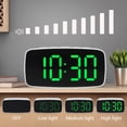 thumbnail image 5 of REGALWOVEN Dimmable LED Alarm Clock 2-Level Brightness, Wired Shaker, Snooze Function, Fits Bedside Table Black Housing With White Light 4.7"L x 1.6"W x 2.4"H, 5 of 6
