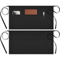 thumbnail image 4 of 3pc Attendant Apron Black And Restaurant Hotel Kitchen Work Half Length Apron, 4 of 8