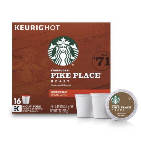 Starbucks Pike Place Roast Medium Roast Single Cup Coffee For Keurig Brewers, 4 Boxes Of 16 (64 Total K-cup