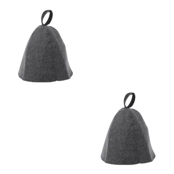 Injueey Gorro de baño para mujer, gorro de fieltro para el hogar, Hotel, dormitorio, salón, viaje, baño, ducha, gorro de Sauna seco, Gris 2piezas