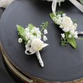 thumbnail image 4 of 2PCS Wedding Corsage Set Plastic Flower Wedding Boutonniere Wrist Flower, 4 of 10