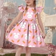 thumbnail image 5 of Mitankcoo Girls Easter Dresses Cute Print Flutter Sleeve Crew Neck A-Line Dress for Daily Fashion Wear 3-14Y, 5 of 7