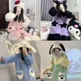 thumbnail image 2 of Sanrio My Melody Kuromi-Conjunto de pijama de invierno para mujer, ropa de dormir gruesa y cálida con dibujos animados de Hello Kitty, pantalón largo de lana Coral, 2 of 4