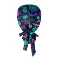 thumbnail image 4 of Working Cap for Women Men, Adjustable Elastic Band Halloween Beanie Hat Lace Up Work Scrub Cap with Sweatband Turquoise One Size, 4 of 6