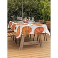 thumbnail image 2 of Outdoor Tablecloth with Umbrella Hole and Zipper, Thanksgiving Rectangle Table Cloth 52x70 Inch Waterproof Tablecloth, Fall Orange Pumpkin Green Maple Leaves Picnic Table Cover for Patio Camping, 2 of 7