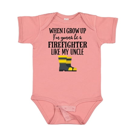 

Inktastic Future Firefighter Like My Uncle Boys or Girls Baby Bodysuit