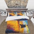 thumbnail image 2 of Designart 'Little Boat By Lighthouse At Sunset' Nautical & Coastal Duvet Cover, 2 of 5