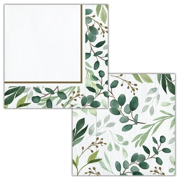 Creative Converting 346148 Serviettes en Papier Eucalyptus 5 x 5 Po. 1 par 4 Pli 2 Épaisseurs - 192 Unités
