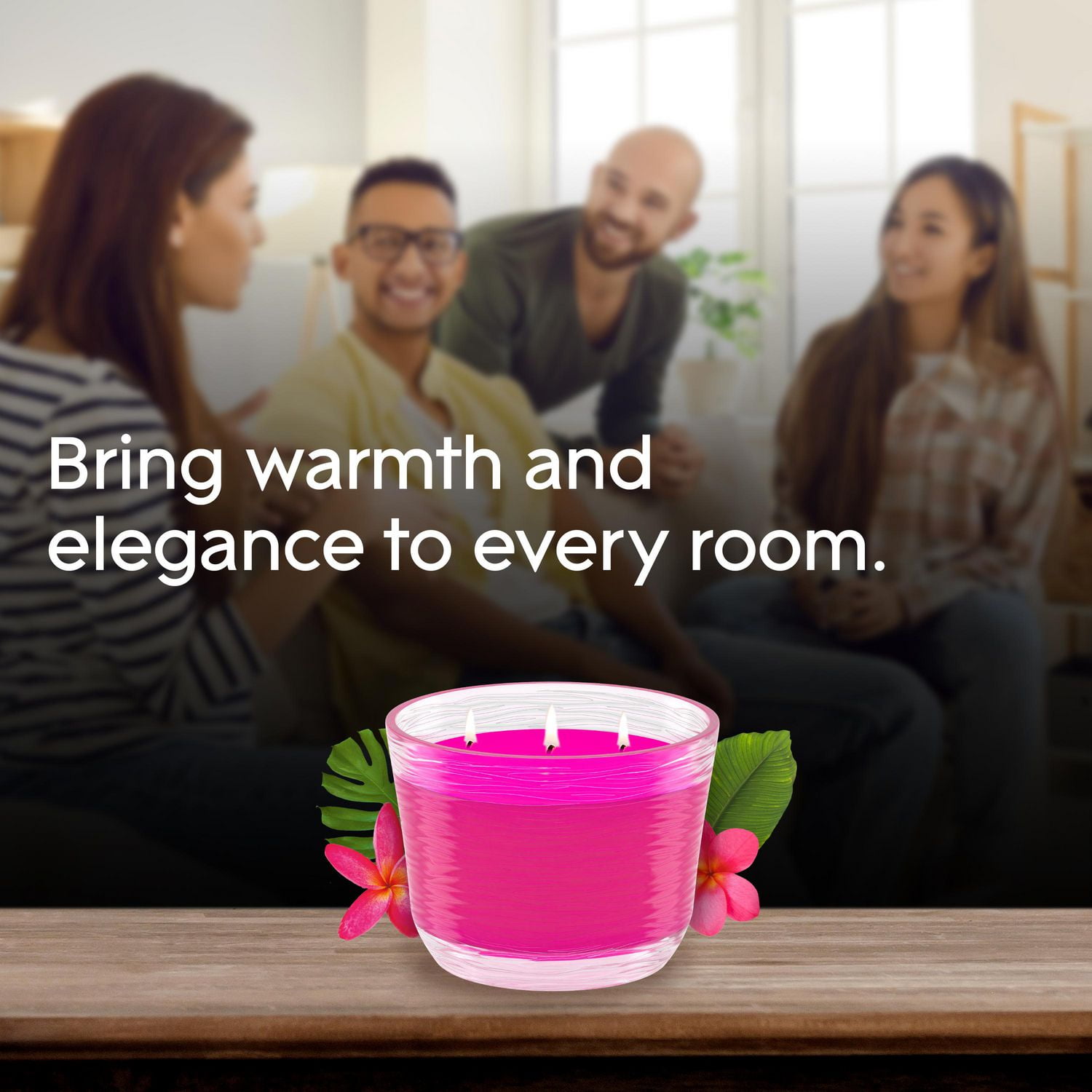 Glade® Scented Candle Air Freshener, Exotic Tropical Blossoms, 3-Wick Candle