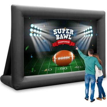 KHOMO GEAR 16 ft Outdoor Projector Screen with Built-in Blower - Supports Front and Rear Projection - Includes Tie-Downs and Storage Bag - Inflatable Projector Screen