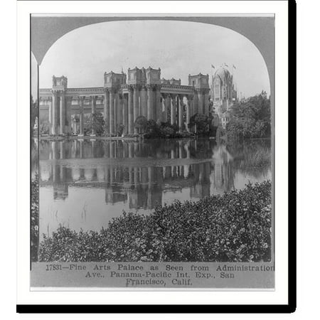 Historic Print, California, San Francisco. Panama-Pacific Int. Exp. Fine Arts Palace as seen from Administration Ave., 16" x 20"