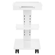 220 lbs Lab Trolley Rolling Lab Cart With Built-in Socket, 220 lbs Weight Capacity, Adjustable, 360° Swivel Casters, With A Built-in Socket, for home office apartment bedroom and small space use